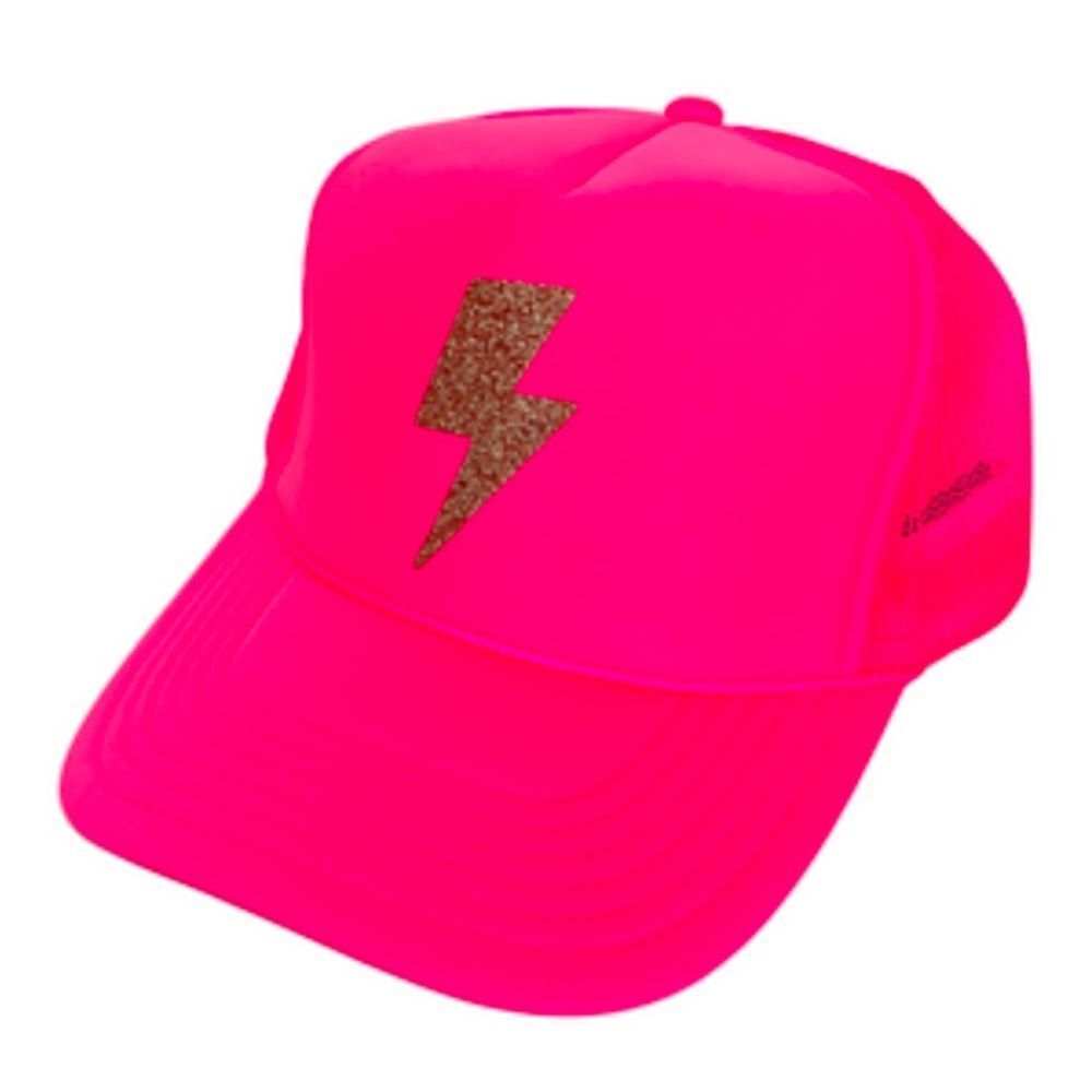 Hot Pink Lightning Bolt Trucker Hat